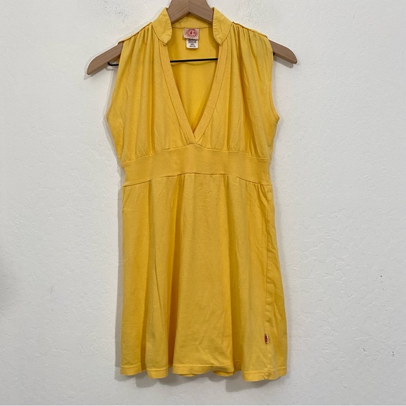 Curious Gypsy Women’s M Vintage Yellow Casual V Neck Mini Sundress - Picture 2 of 6